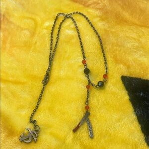 Sweeney Todd Red and Gunmetal Razor Pendant Necklace